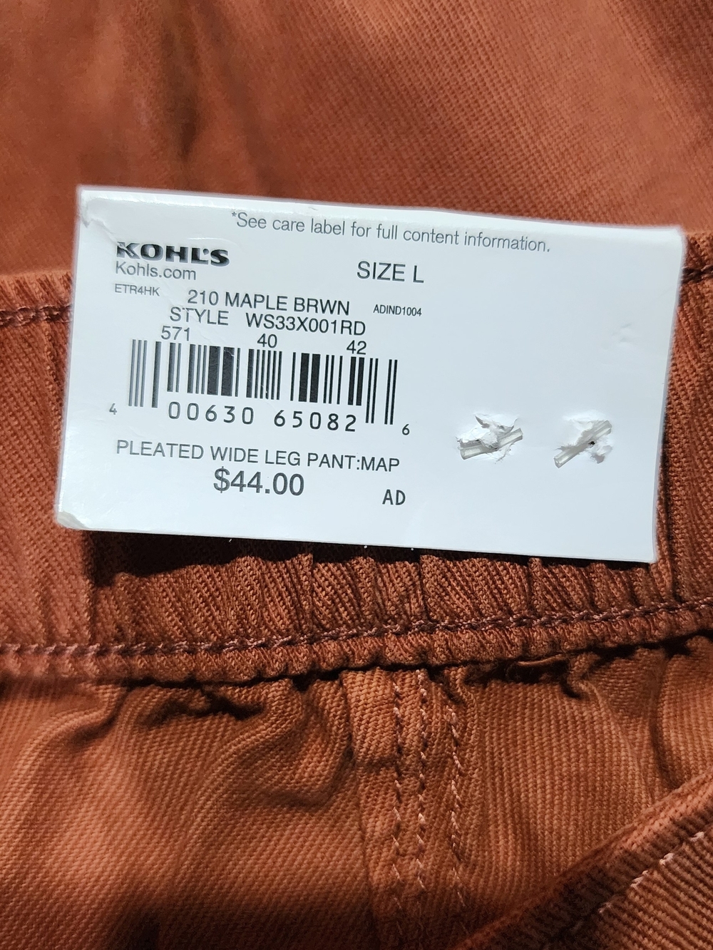 Sonoma Wide Leg Pants Rust/Brown Size L - Picture 8 of 9
